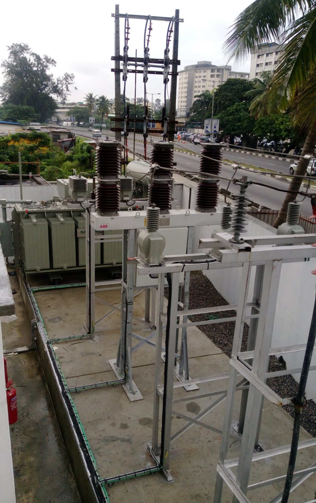 Outdoor 33kV air-insulated switchyard at a primary substation